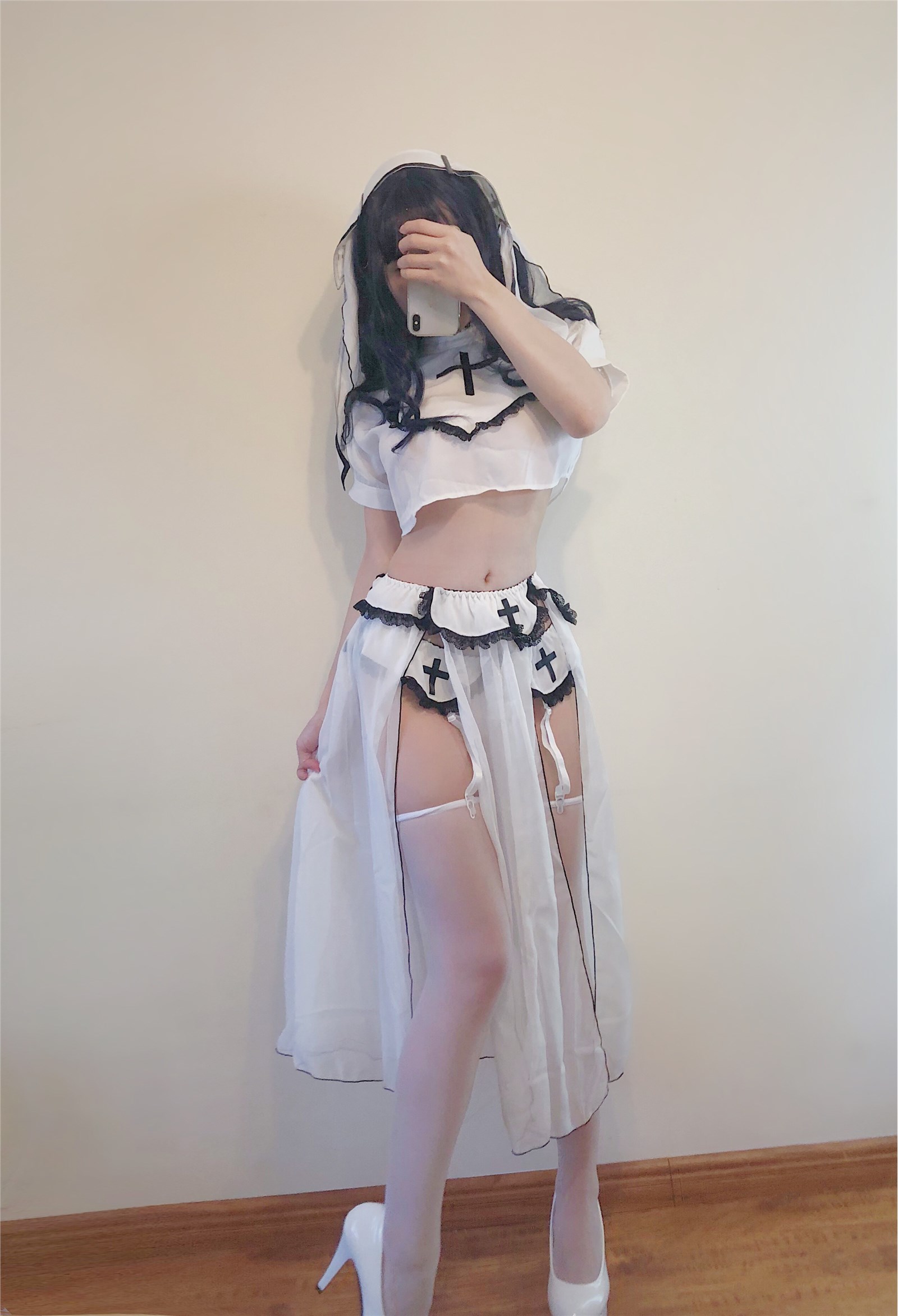 Kokura Chiyoshi W-NO.091 White Nun Dress Selfie(19)